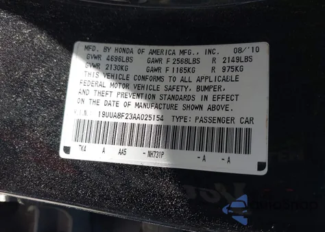 2010 Acura Tl 3.5 z USA, uszkodzony, nr VIN 19UUA8F23AA025154